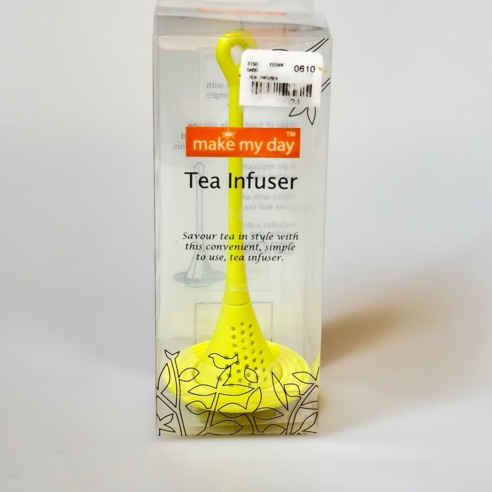 Make my Day Tea Infuser Green Silicone Stain Resistant Easy To Use Works With An